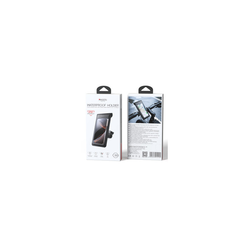 Support pour téléphone de vélo – Yesido – C333 – étanche – support pour moto – support pour scooter – noir · Smarty Paris